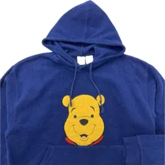 Disney ☆ プーさん くまのプーさん キャラクター フリース パーカー ネイビー M アメカジ 古着 人気 ヴィンテージ ディズニー■S2789
