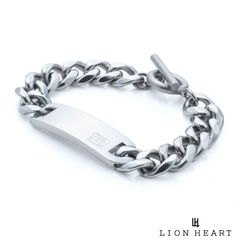 ライオンハート LH-1 ID ブレスレット サージカルステンレス316L シルバー チェーン ブレスレット 金属アレルギー対応 メンズ ブランド