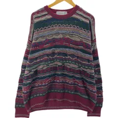 古着 90年代 ジョンアッシュフォード JOHN ASHFORD 総柄 3Dニットセーター メンズXL相当 ヴィンテージ/eaa501806