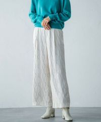 LAUTREAMONT ロートレアモン　プリントワイドパンツ≪洗濯機で洗える≫　2023 SPRING COLLECTION　ハンドウェーブプリント #ASP200 №5622