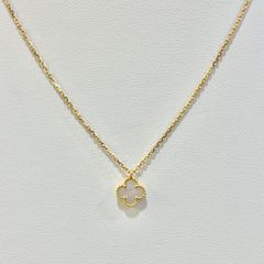 Van Cleef & Arielsヴァンクリーフ&アーペル　スモールアルハンブラネックレス/マザーオブパール/18K/イエローゴールド