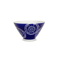 J-kitchens 勲山窯 茶碗 11cm 波佐見焼 日本製 ピオニー ブルー 巻 1