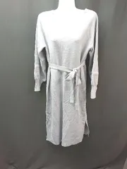 ◇ ViS ビス Vネック 綺麗め シンプル ニット 清楚 長袖 ひざ丈 ワンピース サイズF ライトブルー レディース E  【1304210022975】