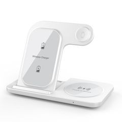 ワイヤレス充電器 3in1急速充電 折り畳み式 スタンド 置くだけ 15W/10W/7.5W iPhone 16/15/14/13/12シリーズ対応/Galaxyte/Apples iWatch など対応 ホワイト