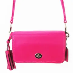 コーチ COACH ショルダーバッグ レザー 革 ターンロック ロゴ タッセル付き マゼンタピンク 19914 /CK29 ■GY18