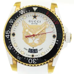 新品未使用　GUCCI　ウォッチ　腕時計　キャット　DIVE YA136322 グッチ 時計 メンズ ダイブ YA136322 ホワイト×ホワイトラバー