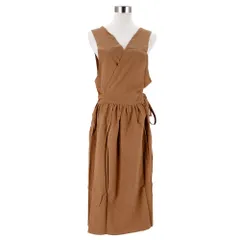 ☆ キャラメル ☆ エプロン Vネック 前後着用 2way コットン エプロン おしゃれ エプロンドレス ドレスエプロン カフェエプロン ロングエプロン 保育士 レディース かわいい 可愛い 介護士 2way 前後 ナチュラル シンプル 母の日