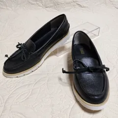 エドウィン デッキシューズ フラットシューズ カジュアル ブランド 靴 黒 レディース 24.5cmサイズ ブラック EDWIN 【新品未使用】