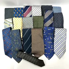 ★M16 ネクタイ セット 19本まとめ GUCCI HERMES CELINE LOUIS VUITTON 等 ブランド ビジネス フォーマル 総柄 メンズ