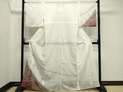 大衆演劇「女形すそ引き」赤い刺繍入り白着物 - メルカリ