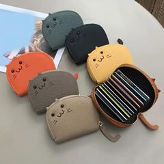 新品未使用 送料無料 ネコ 猫 カードケース コインケース 小銭入れ 韓国風 可愛い レディース パスケース 財布 ミニ財布 携帯 カード入れ キャット カギしっぽ かわいい 大容量 小さい コンパクト