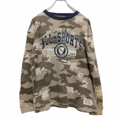 PLACE 長袖 プリント Tシャツ L 10/12 カーキ プレイス キッズ 迷彩 ロンT ロングTシャツ 古着卸 アメリカ仕入 a511-5632