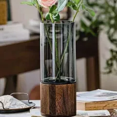 TRESTREE 花瓶 ガラス 大きい おしゃれ 白 ホワイト プラスチック 北欧インテリア フラワーベース( 半透明,  大)