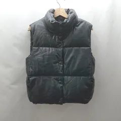 ◇ ⊇ ZARA ザラ フェイクレザー ノースリーブ ダウンジャケット サイズS ブラック レディース E  【1503060047613】