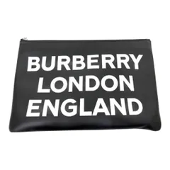 BURBERRY バーバリー A:MS ROUNDED POUCH ロゴ 8015695 クラッチバッグ セカンドバッグ ブラック レザー