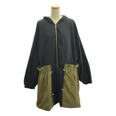 Max&Co. / マックスアンドコー | リバーシブル ポケット ギャザー デザイン フード コート | 48 | ブラック/カーキ | レディース