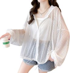uvカット パーカー 即購入OK レディース ラッシュガード フード付き カーディガン シアー 日焼け止め 長袖 薄手 紫外線対策 冷房対策 冷感生地 ジップアップ ゆったり 透け感 大きいサイズ 日常 通勤 春 秋 zhangban208