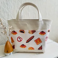 帆布トートバッグ　便利な目隠し布付き（パン）　12