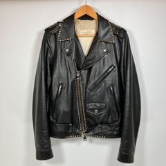VALENTINO ヴァレンティノ イタリー製 ITALY 最高級 ロックスタッズ ライダースジャケット ダブルライダースジャケット メンズ ブラック 48