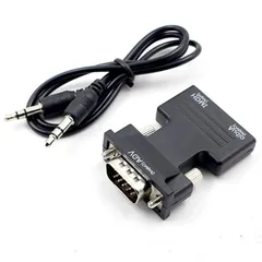 【特売】HDMI to VGA 変換 アダプタ 音声出力 1080P HDMI(メス)からVGA（オス）へ変換ケーブル ビデオ変換アダプター パソコン/ノートパソコン/PC/プロジェクター/HDTVなどに対応.