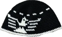 クロシェハット　クラッシャーハット　ビーニー　ニット帽　モノトーン　古着