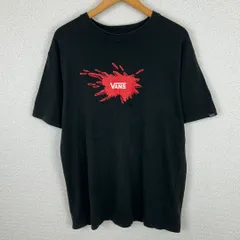 VANS ヴァンズ Tシャツ ボックスロゴ スプラッシュプリント ブラック XLサイズ メンズ 古着 ストリート スポーツMIX