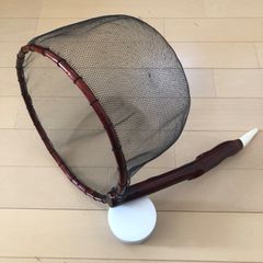 新作AB級 渓流タモ 吉田漁網3mm目手すき網付(径24C)No.42419AB
