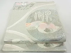 平和屋着物■六通柄袋帯　鴛鴦花文　錦織プラチナ二重箔　逸品　rt3061