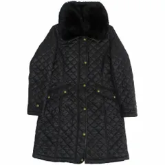 LAUREN RALPH LAUREN ローレンラルフローレン ファー襟 キルティング ロングコート アウター ブラック サイズ0 レディース /SGW