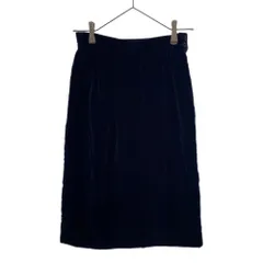 サンローラン 60s 70s ミディ丈 ベロア ペンシルスカート 36 ネイビー SAINT LAURENT サイドジップ オールド ヴィンテージ レディースのサムネイル