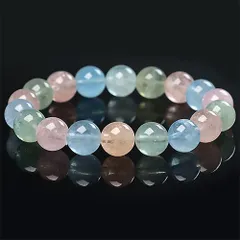  〔K1688-1〕極上 約11mm ミックスベリル モルガナイト アクアマリン ブレスレット Beryl