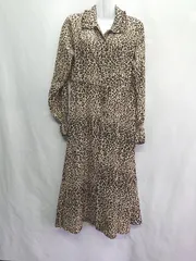 ◇ ⊂ jouetie ジュエティ ヒョウ柄 長袖 ロング丈 ワンピース サイズM ベージュ ブラック レディース E  【1409100010367】のサムネイル