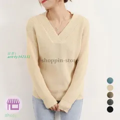 ｖネック ニットセーター レディース秋冬 ant4y342131