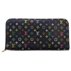 LOUIS VUITTON (ルイヴィトン) モノグラムマルチカラー ポルトフォイユアンソリット グルナード M93754 ブラック×ピンク 長財布 ロングウォレット