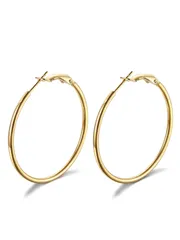 【数量限定】人気 軽い 幅2mm シルバー ゴールド 18K金 大きい 金属アレルギー対応 サージカルステンレス リングピアス 大きめ レディース フープピアス FOCALOOK