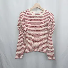 ◇ Θ JOURNAL STANDARD relume ジャーナルスタンダード 赤白ボーダー 長袖 カットソー サイズF ベージュ系 レディース E  【1505220015463】