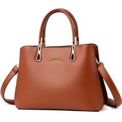 ブラウン [BORPORT] ハンドバッグ レディース 小さめ ショルダーバッグ 斜めがけ 肩掛け PUレザー (ブラウン)