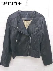 ◇ mysty woman ミスティウーマン ノーカラー 長袖 ライダース ジャケット サイズM ブラック レディース  【1103310005976】