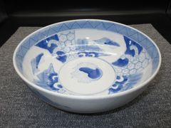 ☆陶器 陶磁器 古陶 古美術 時代物 伊万里 書絵 龍山水図 盛鉢 鉢 大どんぶり