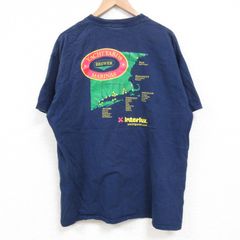 XL/古着 ヘインズ 半袖 ビンテージ Tシャツ メンズ 00s ヨットヤード クルーネック 紺 ネイビー 25jun06 中古