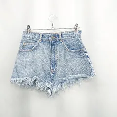 ◇ ⊂ MOUSSY フリンジ加工 ショートデニムパンツ サイズ1 ライトブルー レディース E  【1502060006255】
