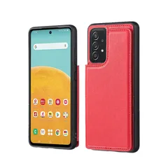 【在庫セール】赤色 5g 5g a53 ケース ケース スタンド機能 収納 カード IC 背面 PU革 高級 ギャラクシーa53 ケース（レッド）サムスン 手帳型 手帳型 落下保護 軽量 擦り傷防止 耐衝撃 全面保護 新型 財布型 用 SCG15 SC-53C