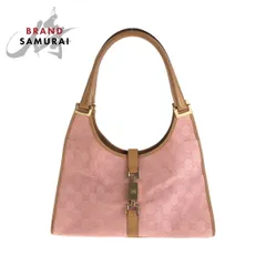 美品 GUCCI グッチ ジャッキー ピンク ブラウン ゴールド金具 GGキャンバス 002 1067 ホーボー ワンショルダーバッグ 肩掛け 411361【中古】
