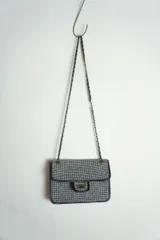 美品 22AW THE RE:LUXE THE RERACS ザ リラクス × WACCOWACCO ワッコワッコ チェーン チェック バッグ 鞄 白黒 217P★4