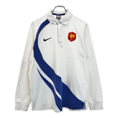00年代 NIKE ナイキ ラグビー フランス代表 ラガーシャツ プロチーム スポーツ ホワイト(メンズ L)中古 古着 U5641
