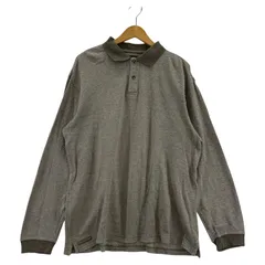 CHAPS RALPH LAUREN チャップスラルフローレン ヘリンボーン柄 長袖ポロシャツ sizeS/グレー系