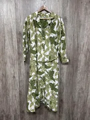 Emma Taylor エマテイラー 長袖 ボタニカル柄 シャツ ワンピース sizeF/白 ■◇ レディース