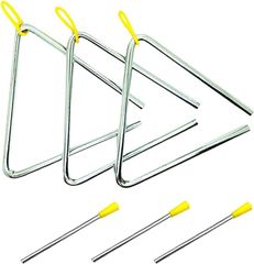 A'sTool Triangle Set of 3, 6 inches (15 cm), Percussion Instrument, Rhythmic Music, Concert, Musical Performance, Educational Toy (6 inches, 15 cm)