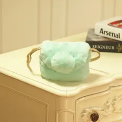 ☆ グリーン ☆ バック ショルダー キッズ もこもこ mmpct823b キッズ ショルダーバッグ 女の子 斜め掛け バッグ フェイクファー ショルダーバック かわいい ポシェット おしゃれ ふわふわ ファーポシェット 可愛い ボンボン 子供用 子ども用