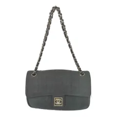 CHANEL シャネル チョコバー・スウェードレザー ラムスキン Wチェーン ショルダーバッグ/A39873/ネイビー/ハンドバッグ【オールシーズン】【♀】【B】【レディース】★■586097【中古】